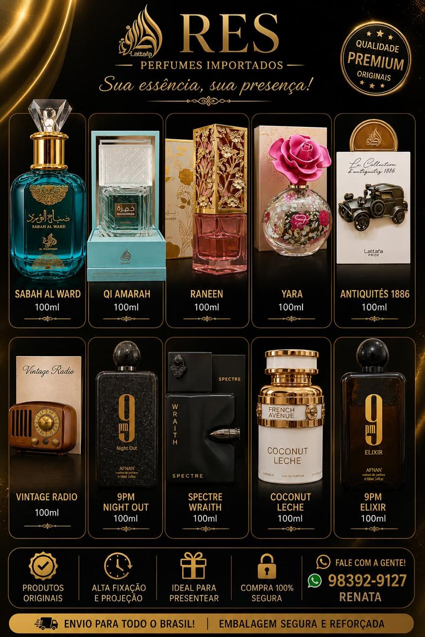 Seleção de perfumes importados da RÊS